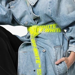 off white neon green belt